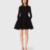 Flared velvet mini dress