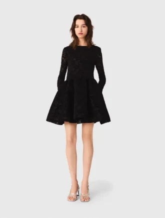Flared velvet mini dress
