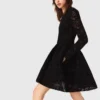 Flared velvet mini dress