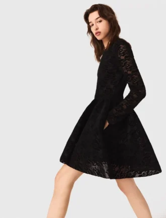 Flared velvet mini dress