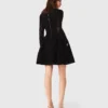 Flared velvet mini dress