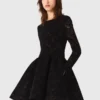 Flared velvet mini dress
