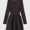 Flared velvet mini dress