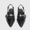 Flat leather strap slingbacks Flat leather strap slingbacks
