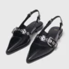 Flat leather strap slingbacks Flat leather strap slingbacks