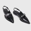 Flat leather strap slingbacks Flat leather strap slingbacks