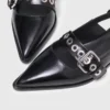 Flat leather strap slingbacks Flat leather strap slingbacks
