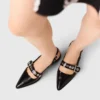 Flat leather strap slingbacks Flat leather strap slingbacks