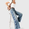 Floral embroidered wide-leg jeans Floral embroidered wide-leg jeans