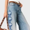 Floral embroidered wide-leg jeans Floral embroidered wide-leg jeans
