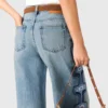 Floral embroidered wide-leg jeans Floral embroidered wide-leg jeans