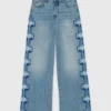 Floral embroidered wide-leg jeans Floral embroidered wide-leg jeans