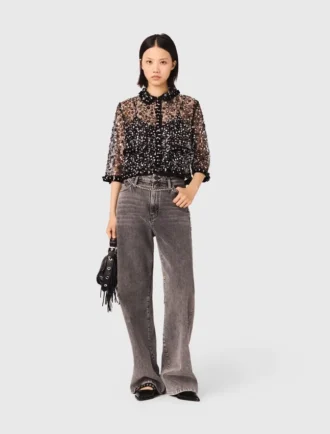 Floral sequin top