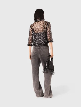 Floral sequin top