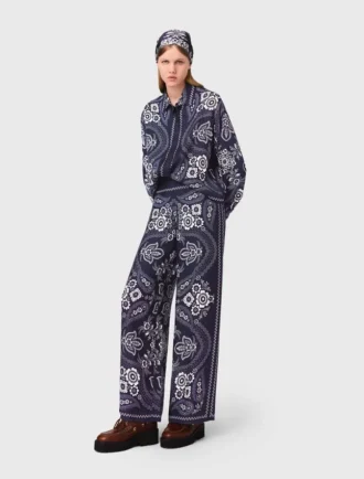 Flowing bandana print pants