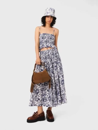 Fruit printed maxi skirt