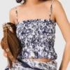 Fruit printed smocked top Fruit printed smocked top
