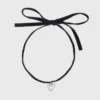 Heart necklace with velvet cord Heart necklace with velvet cord