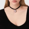 Heart necklace with velvet cord Heart necklace with velvet cord