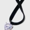Heart necklace with velvet cord Heart necklace with velvet cord