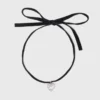 Heart necklace with velvet cord Heart necklace with velvet cord