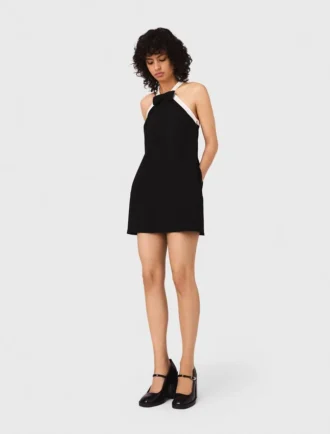 Heavy crepe tuxedo dress