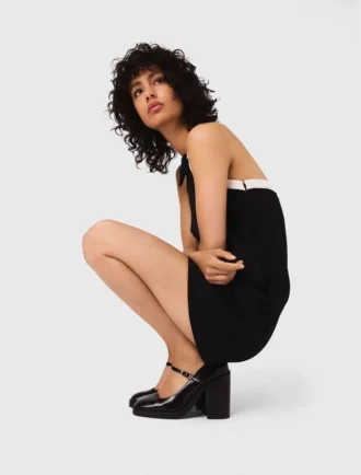 Heavy crepe tuxedo dress
