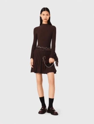 High-neck mini skater dress