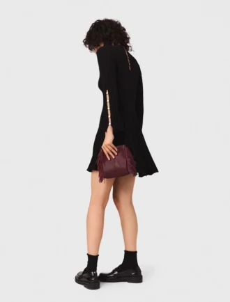 High-neck mini skater dress