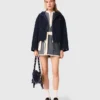 Hooded windbreaker with rhinestones Hooded windbreaker with rhinestones