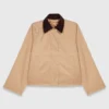 Jacket with removable contrast collar