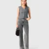 Jewel-button tailored vest