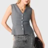 Jewel-button tailored vest