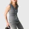 Jewel-button tailored vest