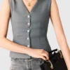 Jewel-button tailored vest