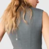 Jewel-button tailored vest