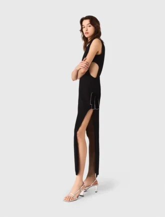 Jewel-collar maxi dress