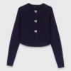 Jewelled bow-button cardigan Jewelled bow-button cardigan