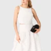 Jewelled collar taffeta crop top Jewelled collar taffeta crop top
