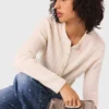 Knit cardigan with removable collar Knit cardigan with removable collar