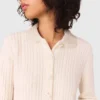 Knit cardigan with removable collar Knit cardigan with removable collar