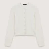 Knit cardigan with removable collar Knit cardigan with removable collar