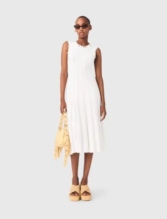 Knit dress with gold jewellery
