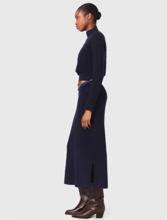 Knit maxi dress with removable sweater