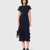Knit maxi dress with ruffles