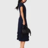 Knit maxi dress with ruffles