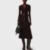 Knit midi dress with buttons Knit midi dress with buttons