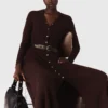 Knit midi dress with buttons Knit midi dress with buttons