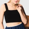Knitted crop top with straps Knitted crop top with straps