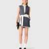 Layered-effect tailored dress